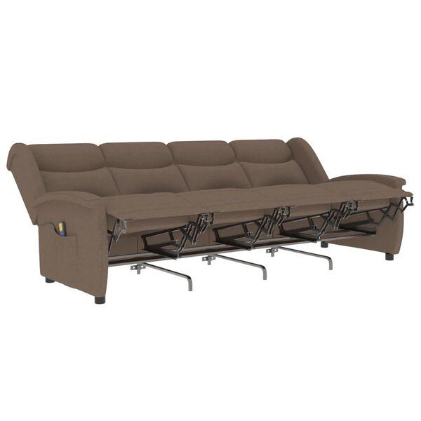 vidaXL 4-personers massagestol stof gråbrun