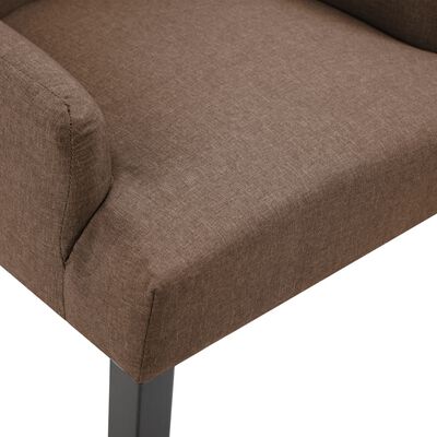 vidaXL spisebordsstol med armlæn stof brun