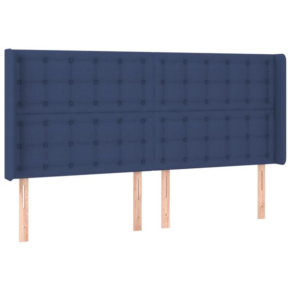 vidaXL sengegavl med kanter 163x16x118/128 cm stof bl&aring;