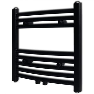 vidaXL h&aring;ndkl&aelig;deradiator 480x480 mm centralvarme buet sort
