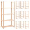 vidaXL reoler 10 stk. 5 hylder 80 x 38 x 170 cm fyrretr&aelig; 250 kg
