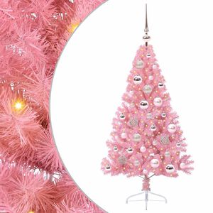 vidaXL Kunstig Forbelyst Juletr&aelig; med 150 LED'er Lyser&oslash;d 120 cm PVC