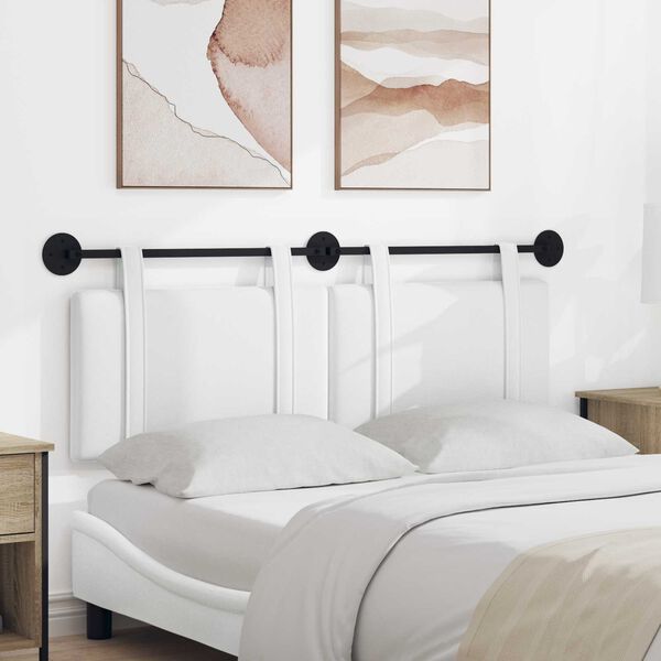 vidaXL H&aelig;ngende Hovedgavl V&aelig;gmonteret Hvid 130 x 55 x 5 cm Stof