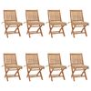 vidaXL foldbare havestole 8 stk. med hynder massivt teaktr&aelig;