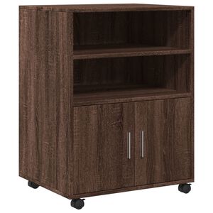 vidaXL rullebord 60x48x81 cm konstrueret tr&aelig; brun egetr&aelig;sfarve