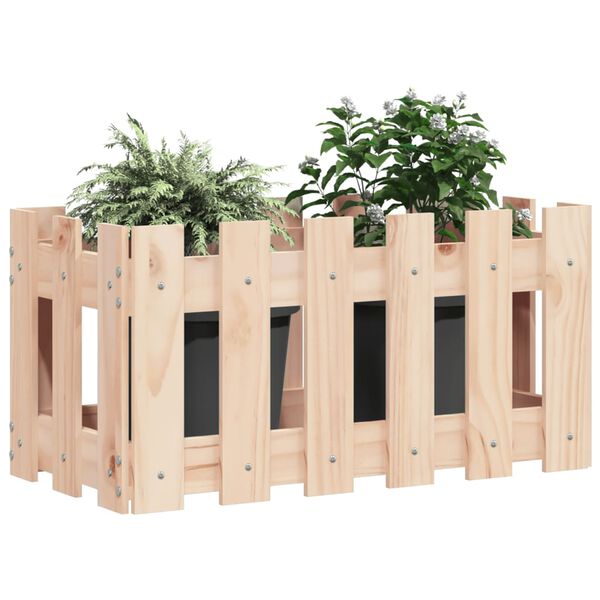 vidaXL plantekasse med stakitdesign 60x30x30 cm massivt fyrretr&aelig;