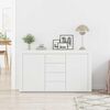 vidaXL Sideboard med skuffe Hvid 120 x 36 x 69 cm Konstrueret tr&aelig;