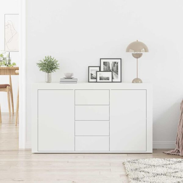 vidaXL Sideboard med skuffe Hvid 120 x 36 x 69 cm Konstrueret tr&aelig;