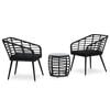 vidaXL bistros&aelig;t 3 dele polyrattan sort
