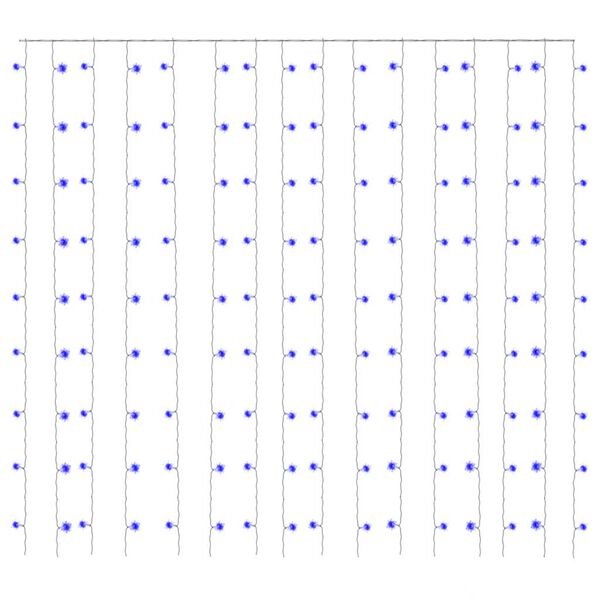 vidaXL lysgardin 3x3 m 300 LED'er 8 funktioner bl&aring;