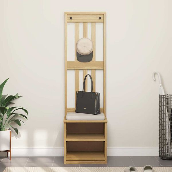 vidaXL Hall træ SANDNES 45x40x159,5 cm massivt fyrretræ