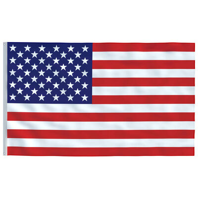 vidaXL det amerikanske flag og flagstang 6,2 m aluminium