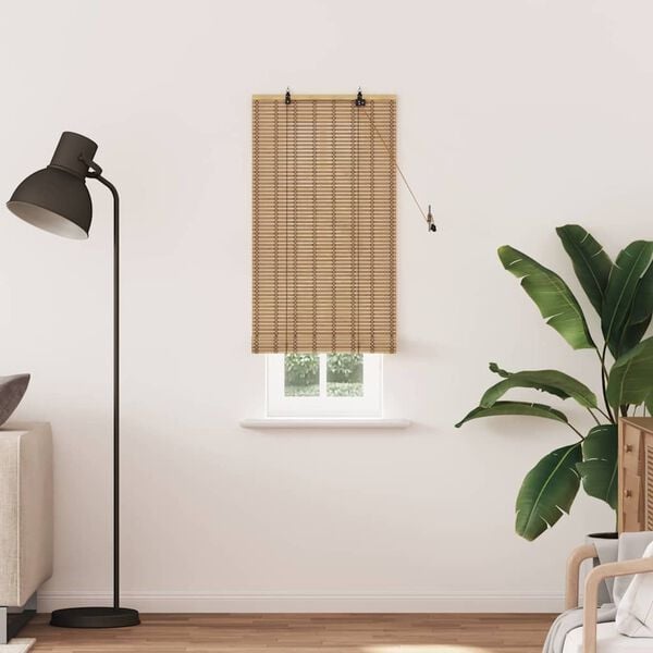 vidaXL Rullegardin med gardiner Natur 90 x 220 cm Bambus