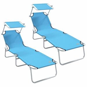 vidaXL Solstol 2 stk. Polyester Lys Bl&aring;