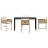 vidaXL Have Spisebordss&aelig;t med pude 5 pcs Beige polyrattan