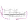 vidaXL sengeramme med sengegavl og fodg&aelig;rde 200x200 cm metal sort