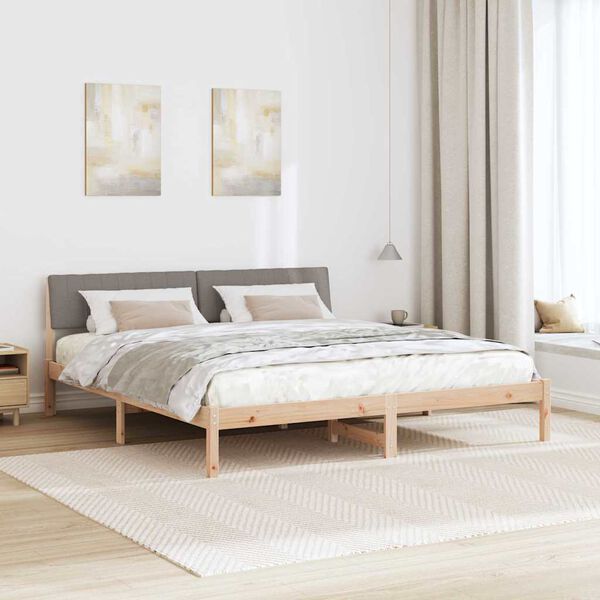 vidaXL Sengestel Brun og taupe 180 x 200 cm Massivt fyrretr&aelig;