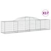 vidaXL buede gabionkurve 17 stk. 300x50x60/80 cm galvaniseret jern