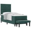 vidaXL Box spring seng med hovedg&aelig;rde M&oslash;rkegr&oslash;n 200 x 80 cm Fl&oslash;jl
