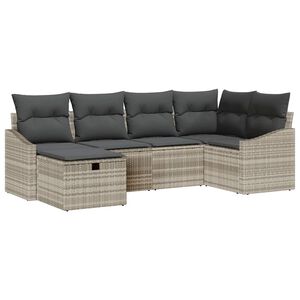 vidaXL Sofa S&aelig;t 6 stk. Lys Gr&aring; og Gr&aring; polyrattan
