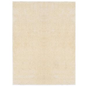 vidaXL Shaggy omr&aring;de t&aelig;ppe Cremefarvet 120 x 160 cm Polyethylen