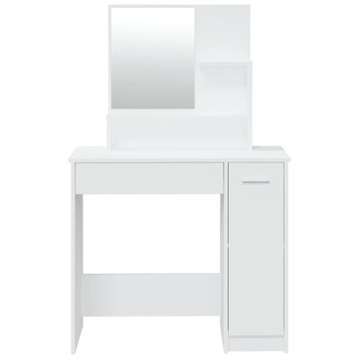 vidaXL makeupbord med spejl 86,5x35x136 cm hvid