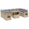vidaXL sofas&aelig;t til haven 10 dele med hynder polyrattan beige