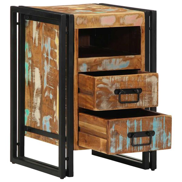 vidaXL sengebord 40x40x59 cm massivt genbrugstræ