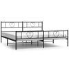 vidaXL sengeramme med sengegavl og fodg&aelig;rde 200x200 cm metal sort