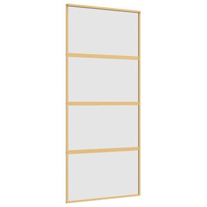 vidaXL skyded&oslash;r 90x205 cm matteret sikkerhedsglas og aluminium gylden
