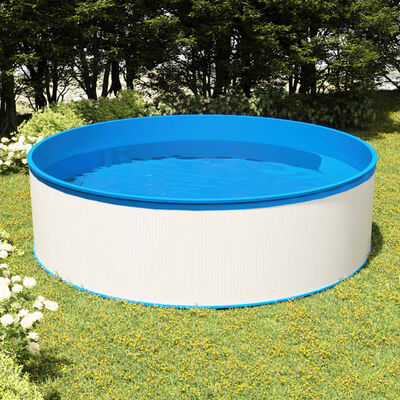 vidaXL splasher pool med hængende skimmer og pumpe 350x90 cm hvid