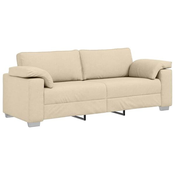 vidaXL Sofa Creme 219 x 80 x 82 cm Stof