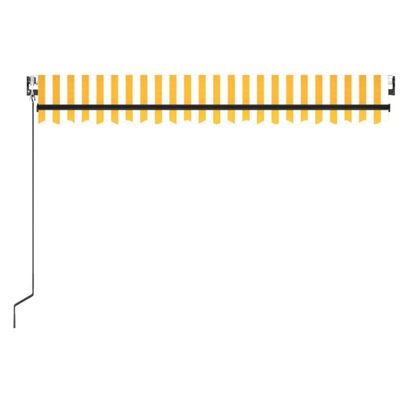 vidaXL markise m. LED + vindsensor 400x350 cm automatisk gul/hvid