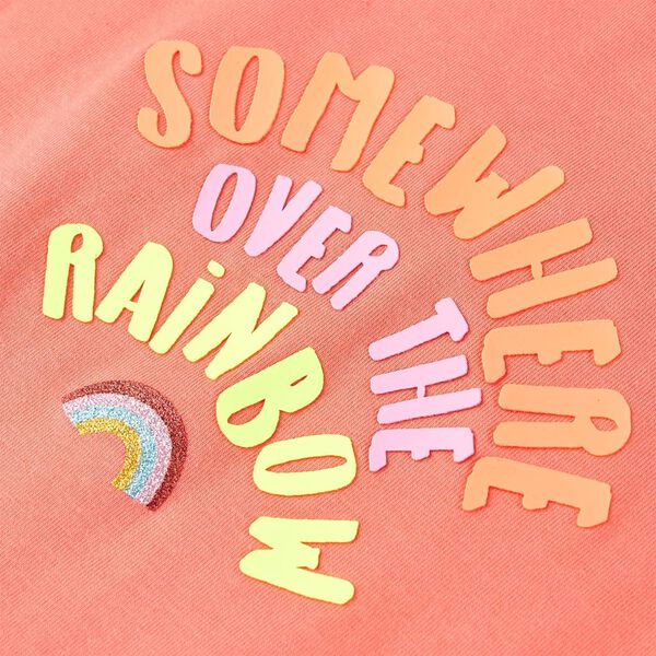 T-shirt til b&oslash;rn str. 104 koralfarvet