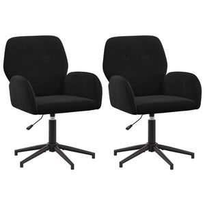 vidaXL Drejestole 2 stk. 54 x 55 x 90 cm Sort Fl&oslash;jl