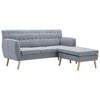 vidaXL L-formet sofa 171,5x138x81,5 cm stofbetr&aelig;k lysegr&aring;