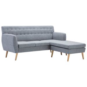 vidaXL L-formet sofa 171,5x138x81,5 cm stofbetr&aelig;k lysegr&aring;