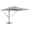 vidaXL Roma Parasol Gråbrun 286 x 285 x 270 cm Aluminium og Polyester