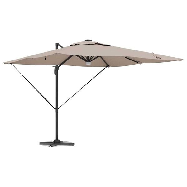 vidaXL Roma Parasol Gråbrun 286 x 285 x 270 cm Aluminium og Polyester