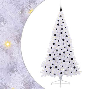 vidaXL Kunstigt juletr&aelig; med 300 LED'er Hvid 210 cm PVC og St&aring;l