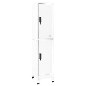 vidaXL skab 38x45x180 cm st&aring;l hvid