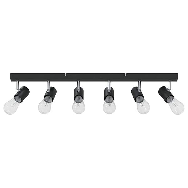 vidaXL Loftsspot med spotlights Sort 73 x 6,5 x 11,5 cm Metal
