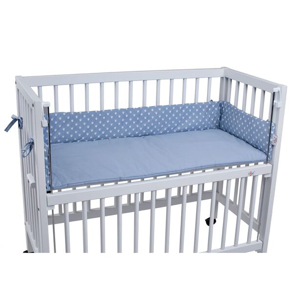 tiSsi sengerand til MAXI Boxspring-tremmeseng kronedesign lysebl&aring;