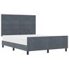 vidaXL Box spring seng med hovedg&aelig;rde M&oslash;rkegr&aring; 140 x 190 cm Fl&oslash;jl