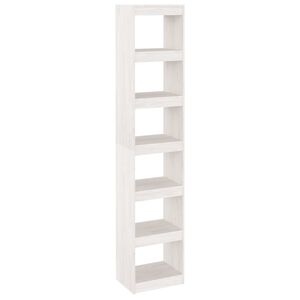 vidaXL bogreol/rumdeler 40x30x199 cm massivt fyrretr&aelig; hvid