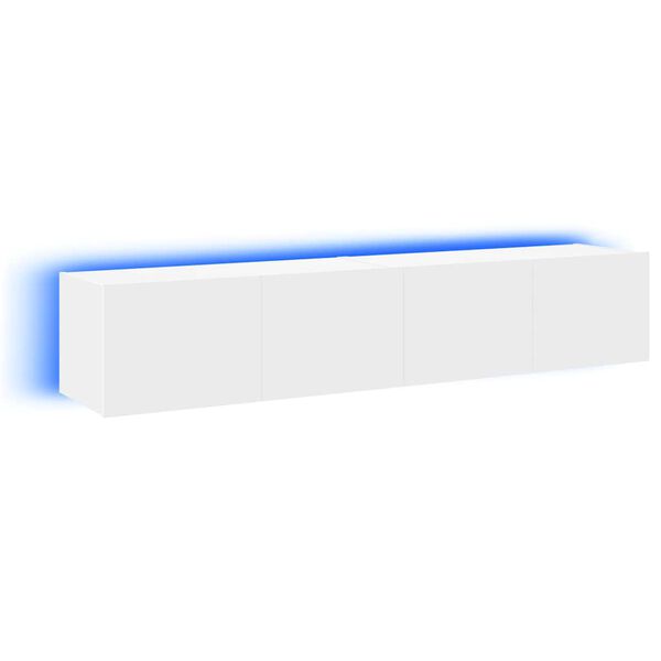 vidaXL v&aelig;gh&aelig;ngte tv-borde 2 stk. med LED-lys 80x35x31 cm hvid