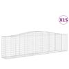 vidaXL buede gabionkurve 15 stk. 400x50x100/120 cm galvaniseret jern
