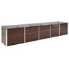 vidaXL forh&oslash;jet plantekasse 400x80x77 cm galvaniseret st&aring;l brun