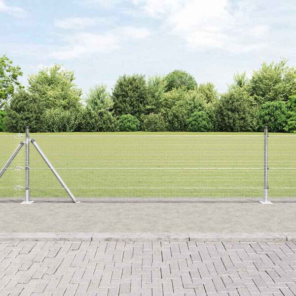 vidaXL Hegnspæl Sølv 50 x 0,4 m (12 x 12 mm maske) Stål