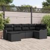 vidaXL Havesofa S&aelig;t 6 pcs Sort polyrattan